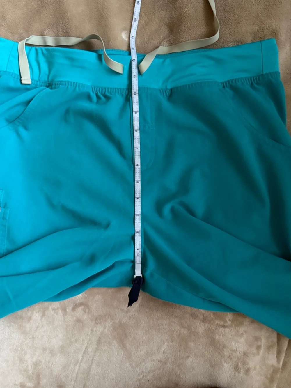 Figs Teal Isabel High Rise Wide Leg Scrub Pants - Picture 3 of 9